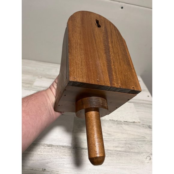 Wooden wall hanging sconce with removable glass for candle - Picture 3 of 8